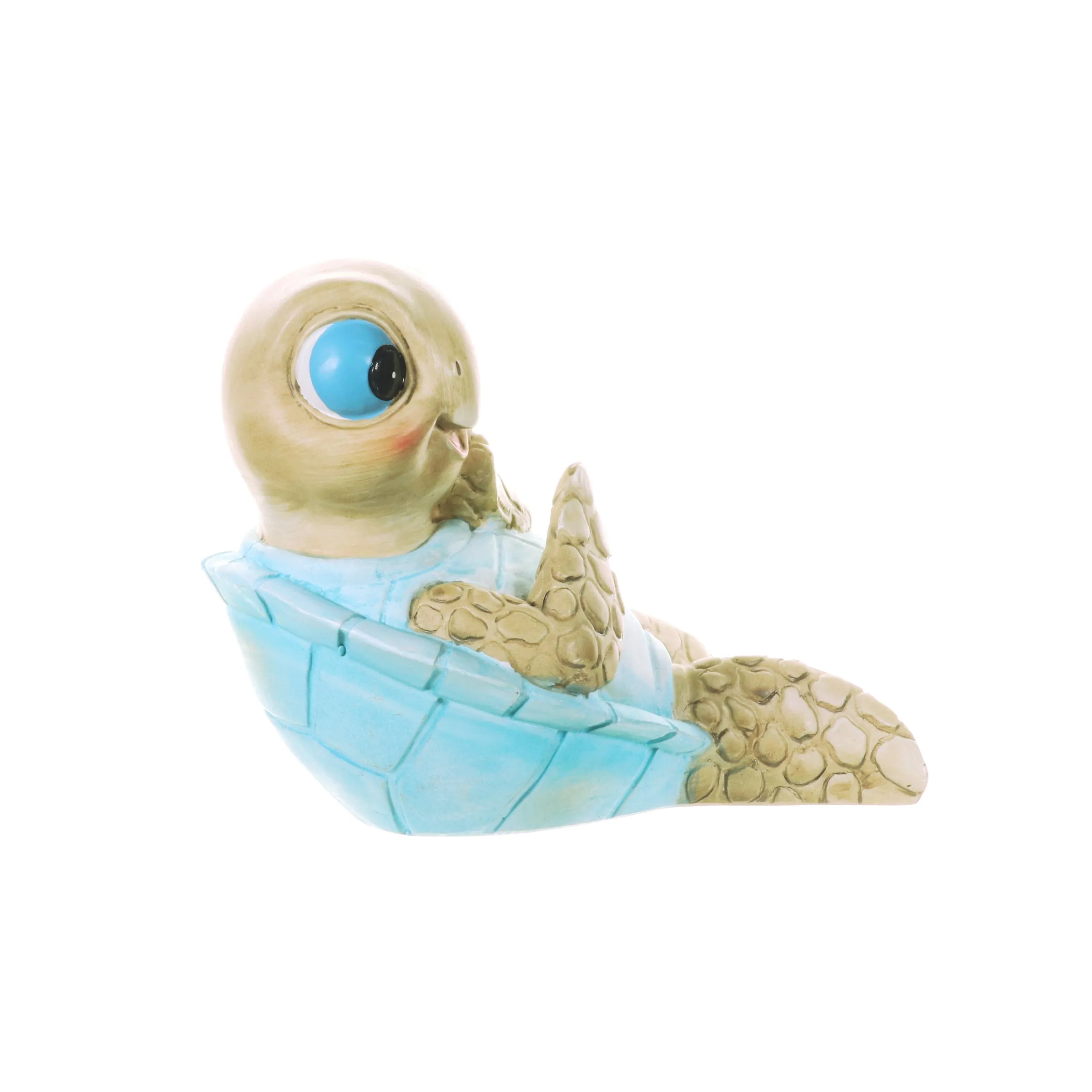 Hand Painted Beach Turtle Sunning His Belly Décor, 7.5 by 6 Inches