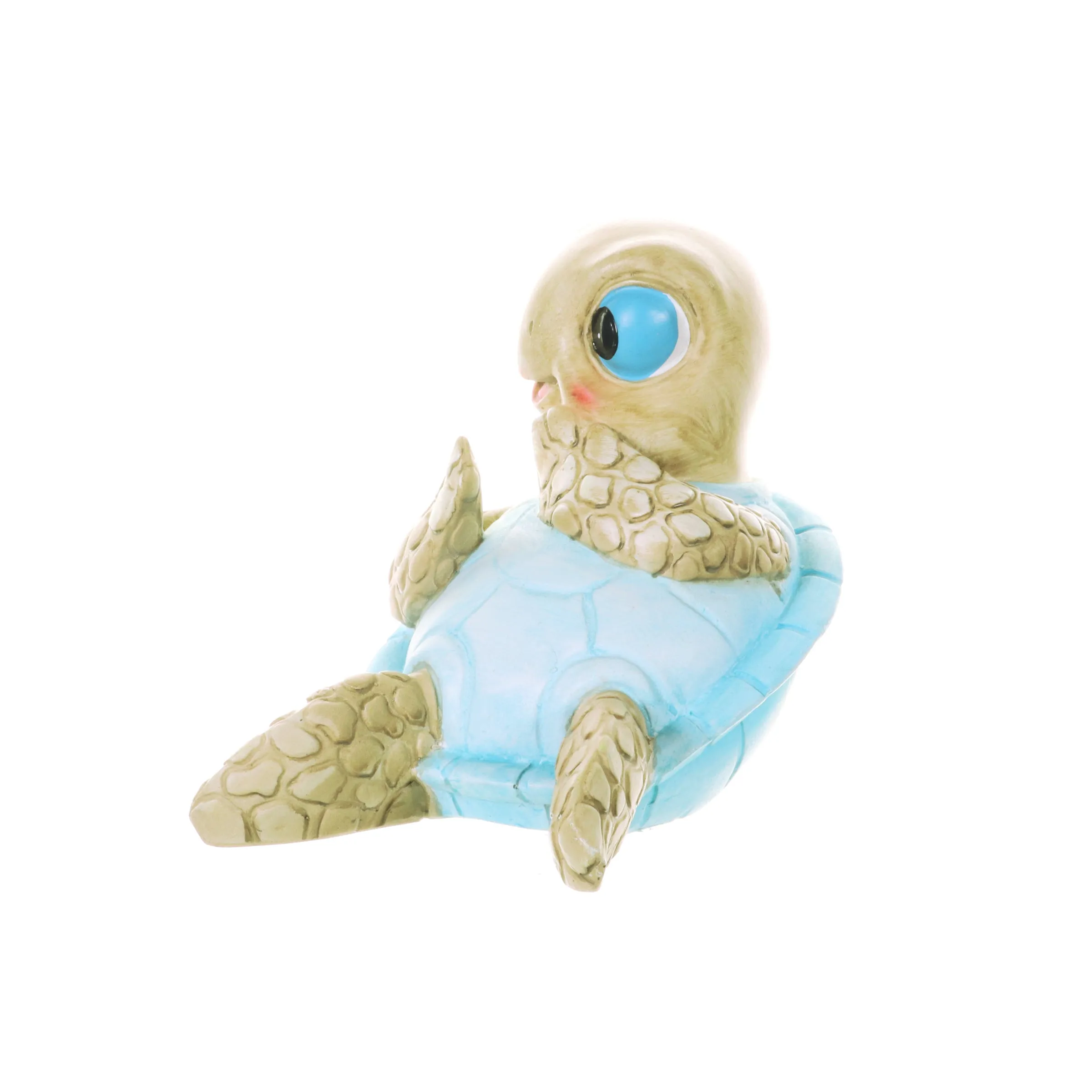 Hand Painted Beach Turtle Sunning His Belly Décor, 7.5 by 6 Inches