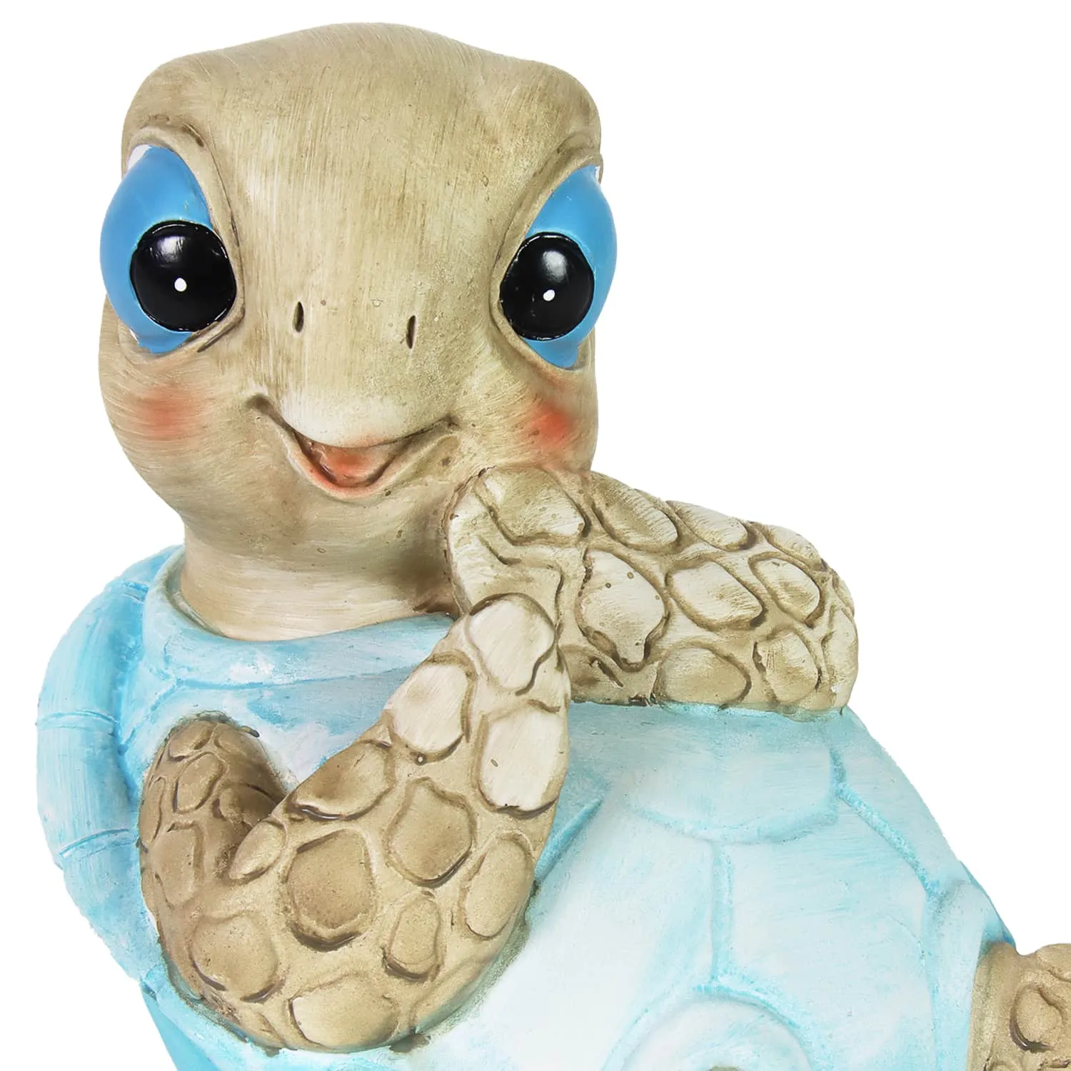 Hand Painted Beach Turtle Sunning His Belly Décor, 7.5 by 6 Inches