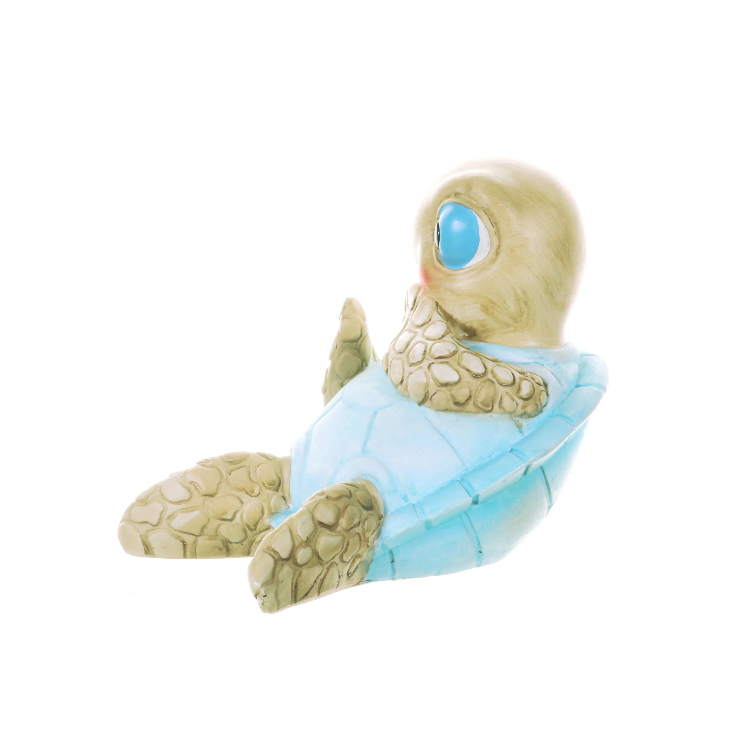 Hand Painted Beach Turtle Sunning His Belly Décor, 7.5 by 6 Inches