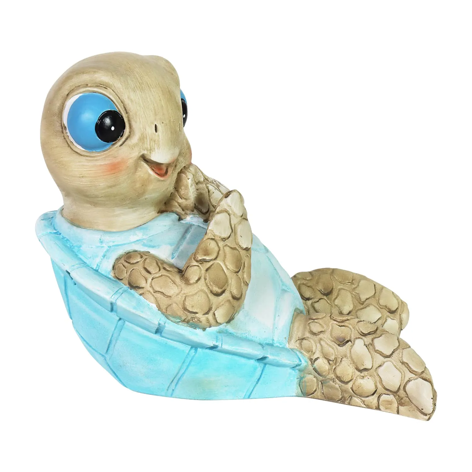 Hand Painted Beach Turtle Sunning His Belly Décor, 7.5 by 6 Inches