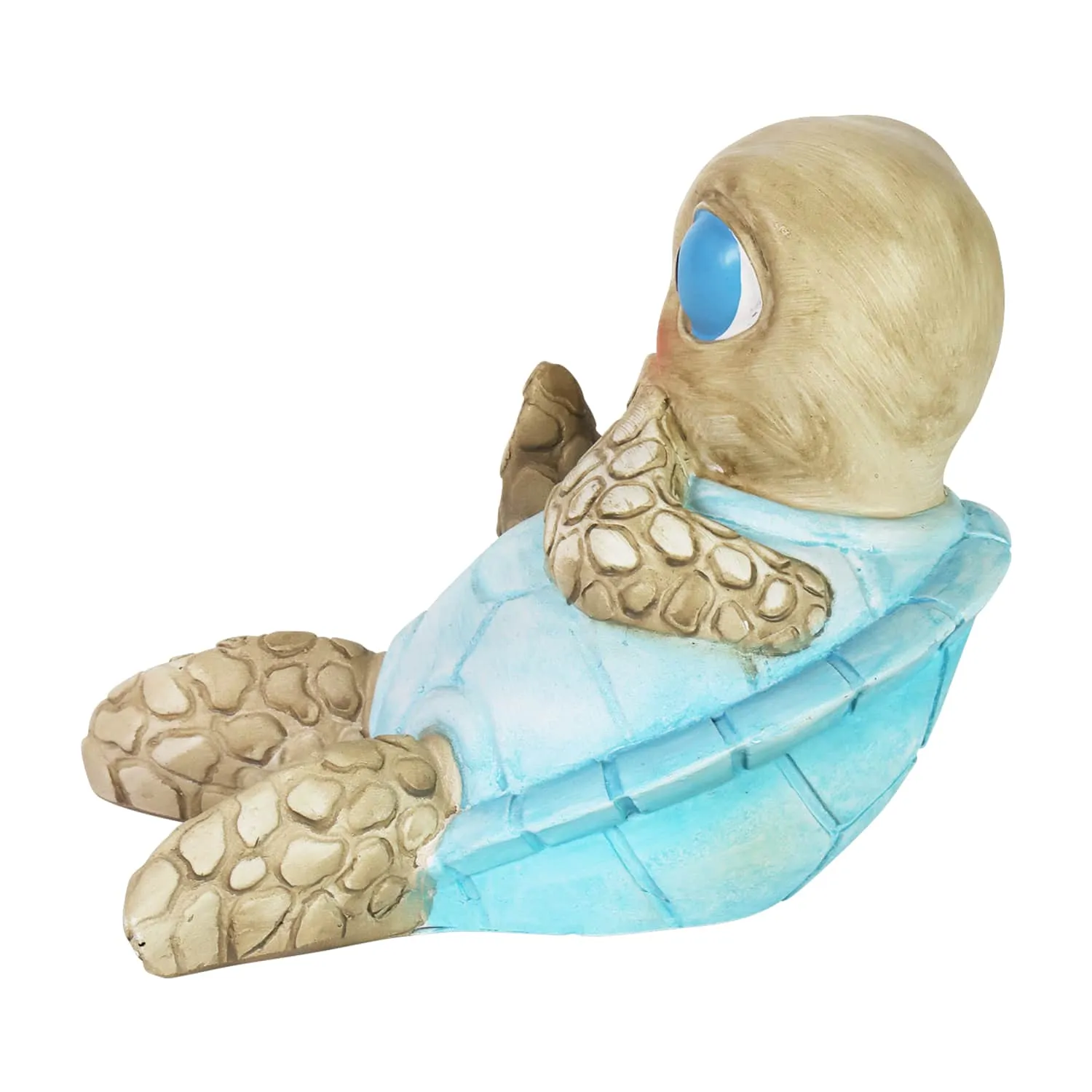 Hand Painted Beach Turtle Sunning His Belly Décor, 7.5 by 6 Inches
