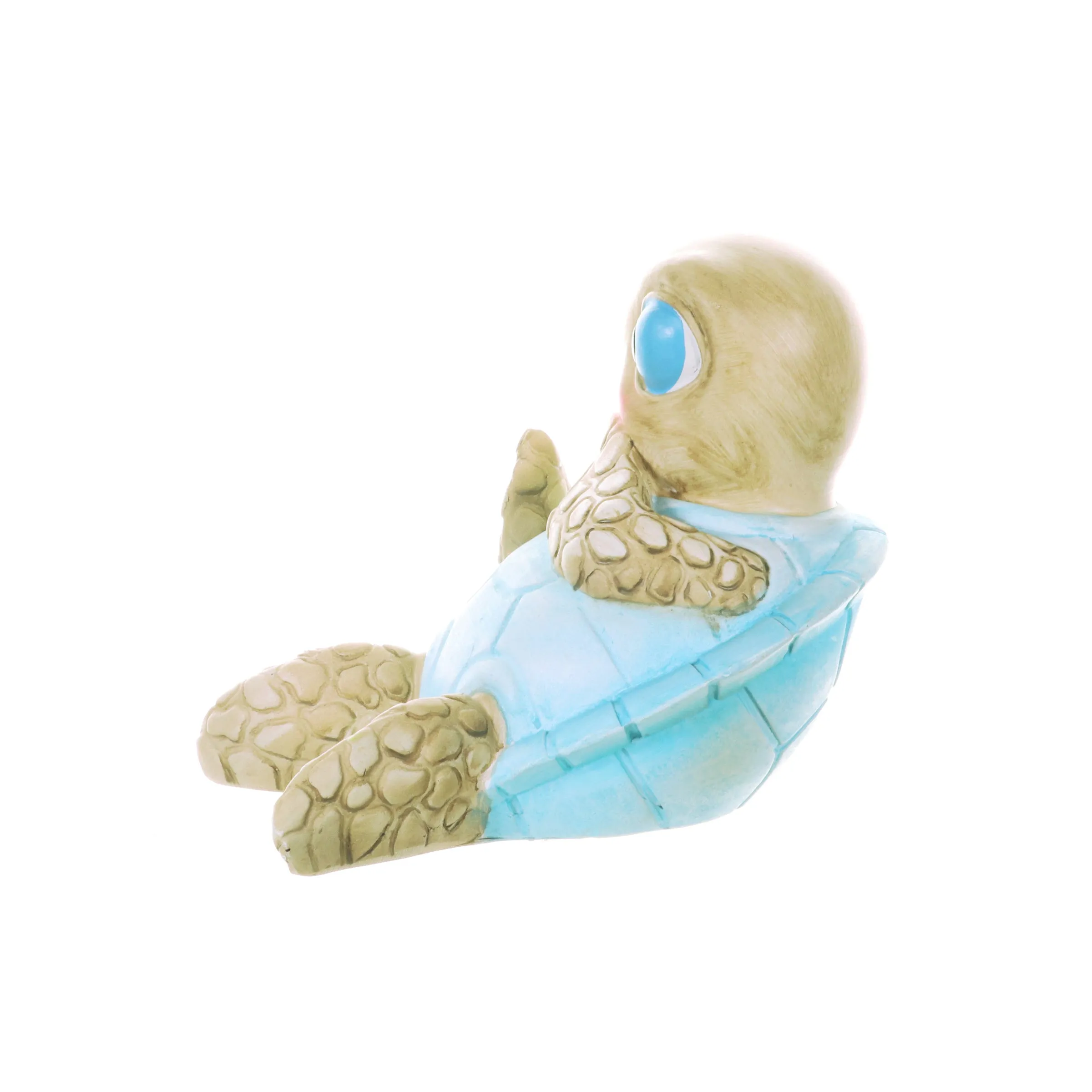 Hand Painted Beach Turtle Sunning His Belly Décor, 7.5 by 6 Inches