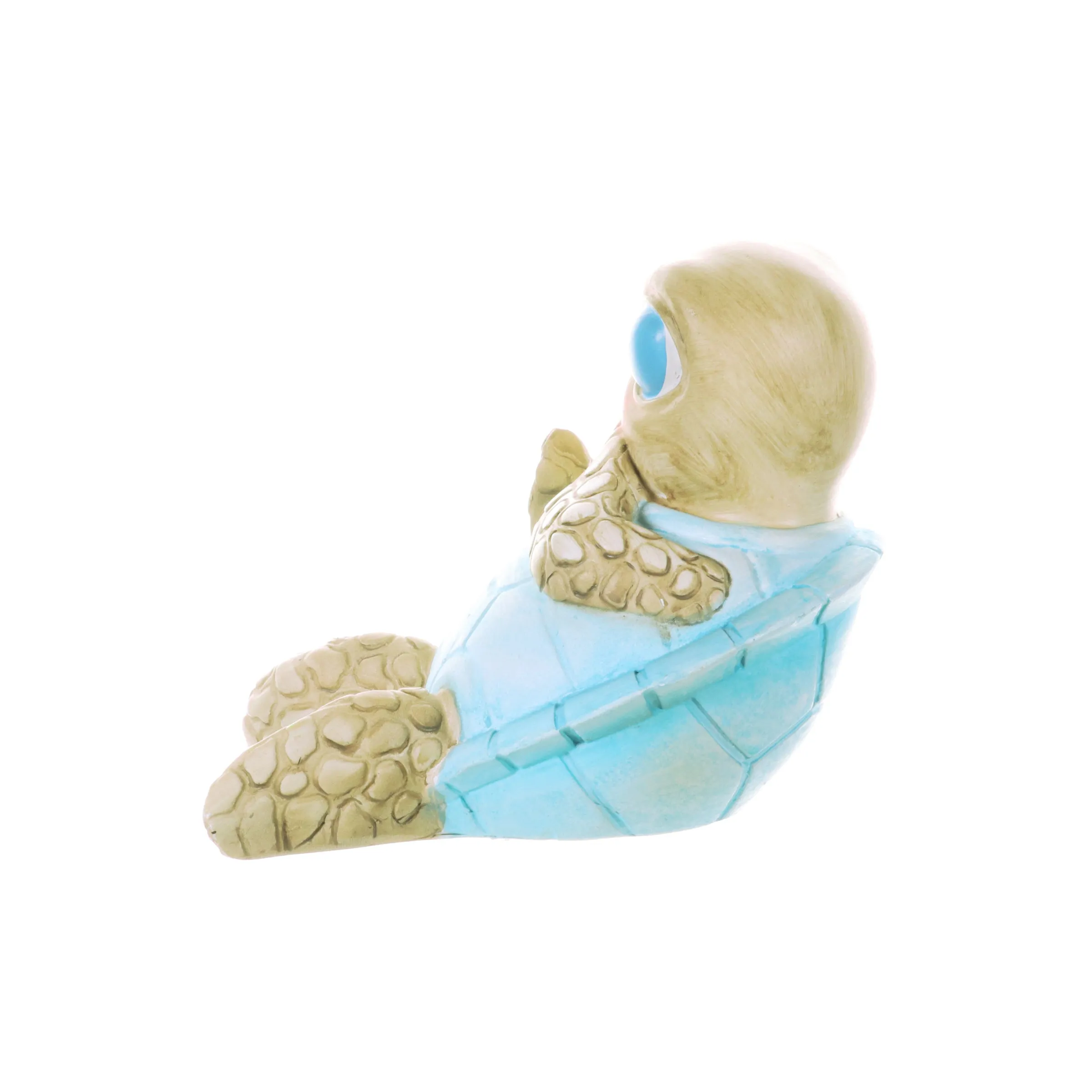 Hand Painted Beach Turtle Sunning His Belly Décor, 7.5 by 6 Inches