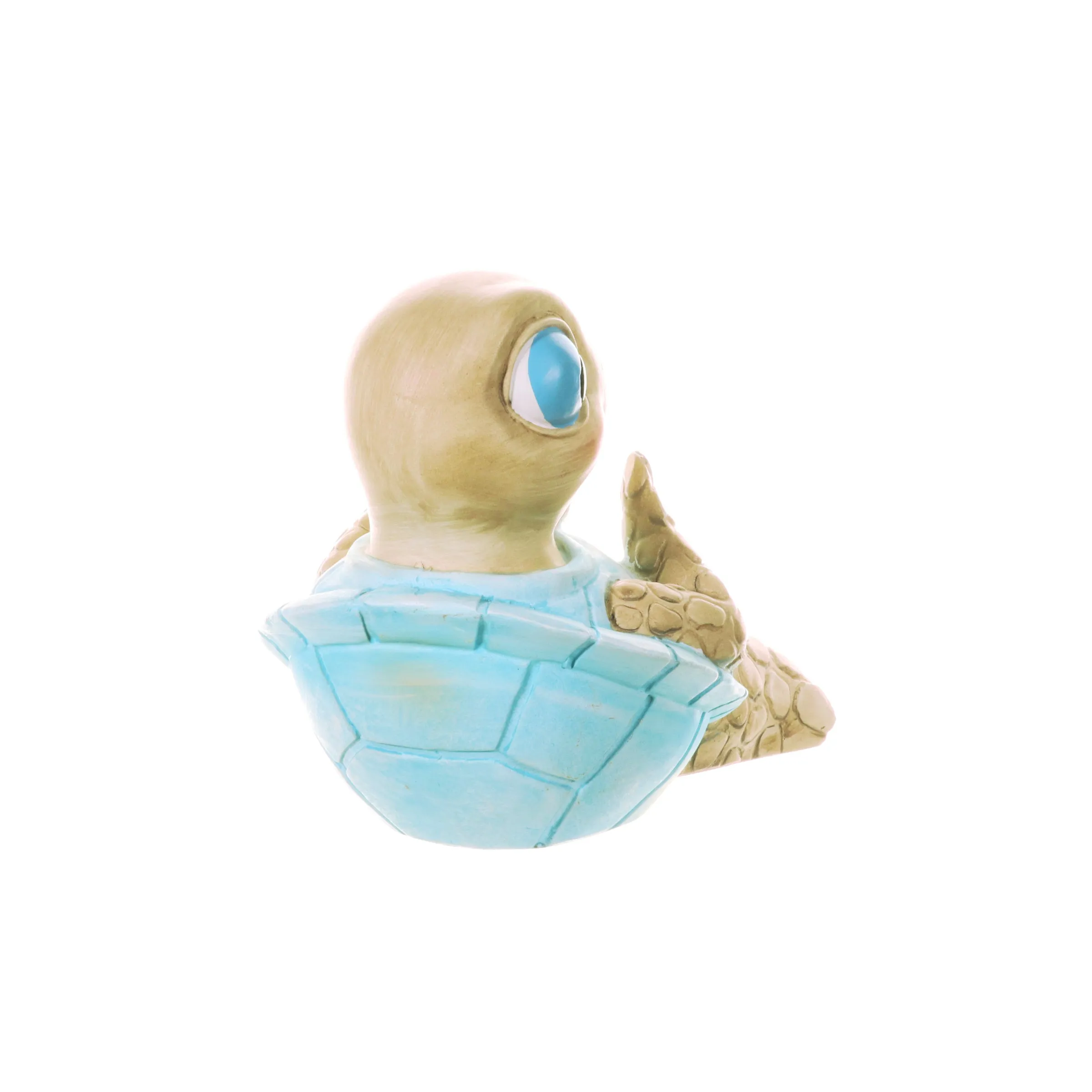 Hand Painted Beach Turtle Sunning His Belly Décor, 7.5 by 6 Inches
