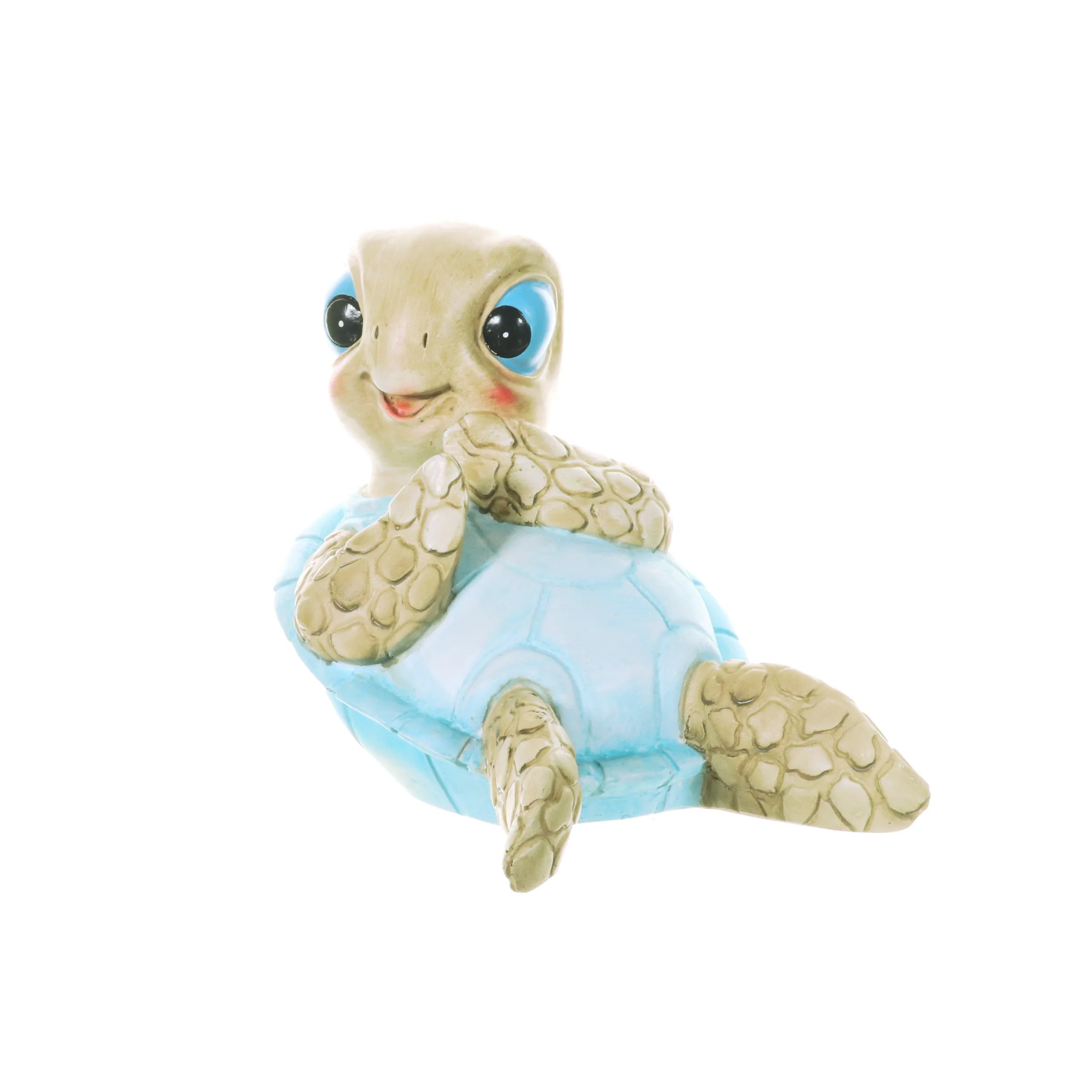 Hand Painted Beach Turtle Sunning His Belly Décor, 7.5 by 6 Inches