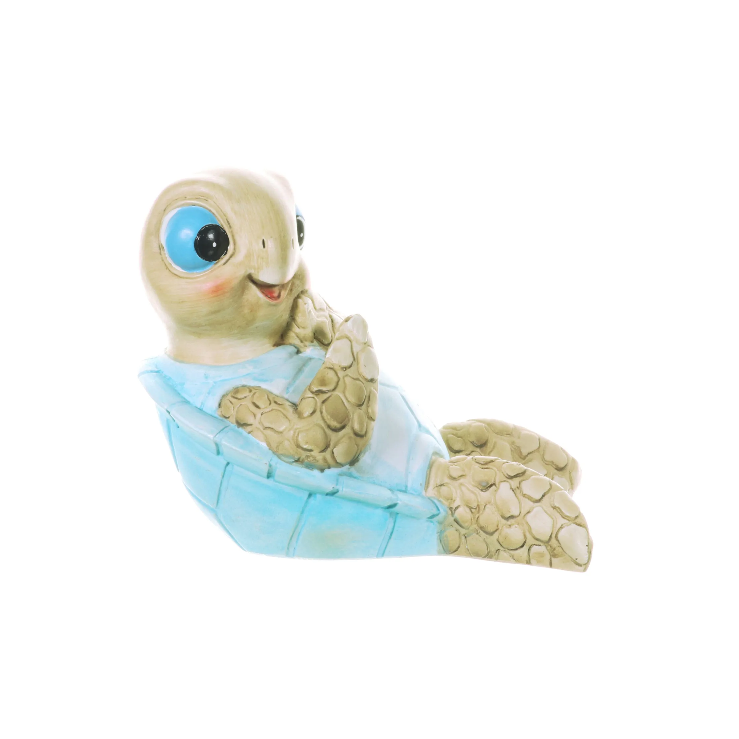 Hand Painted Beach Turtle Sunning His Belly Décor, 7.5 by 6 Inches