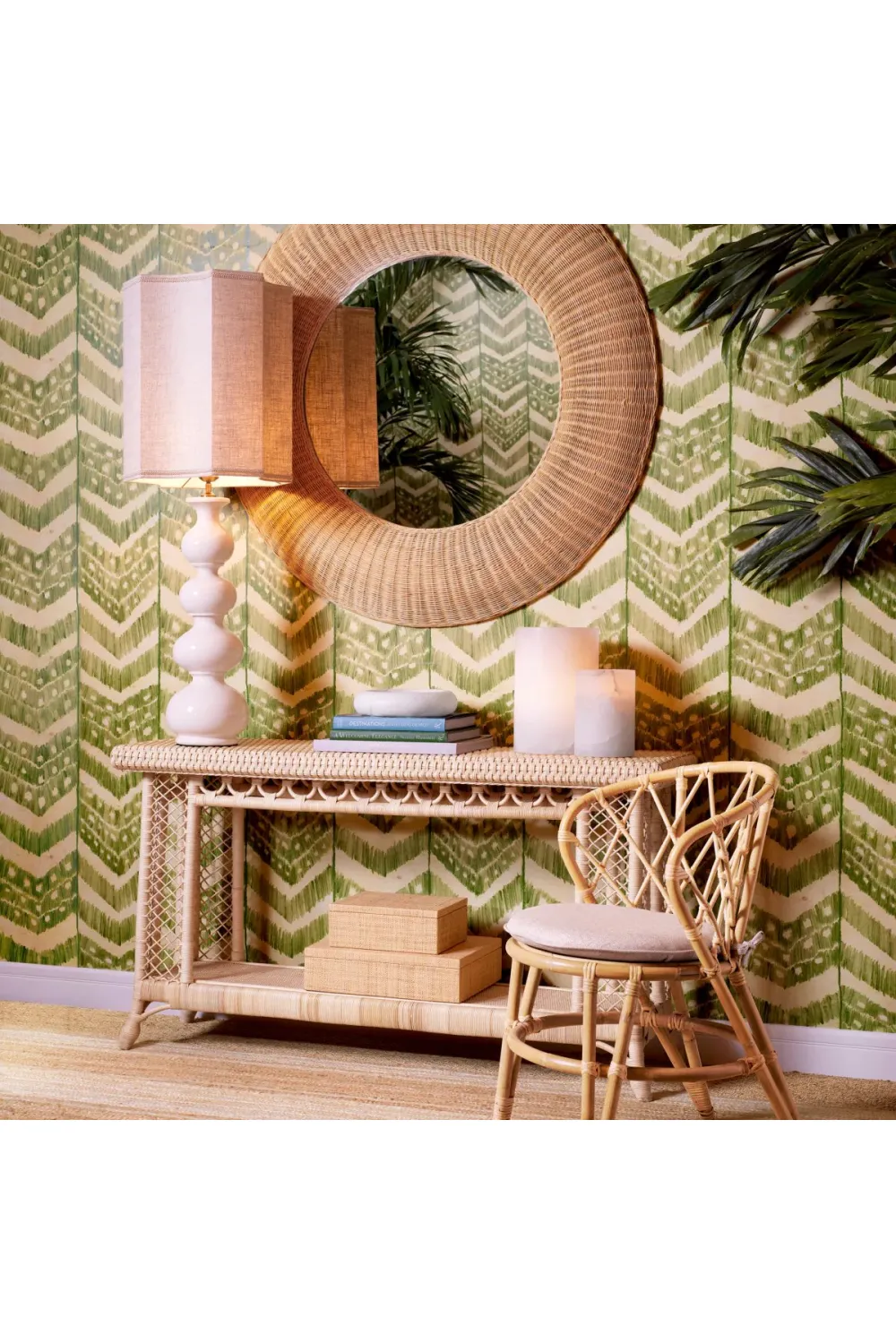 Handwoven Rattan Mirror | Eichholtz Idora
