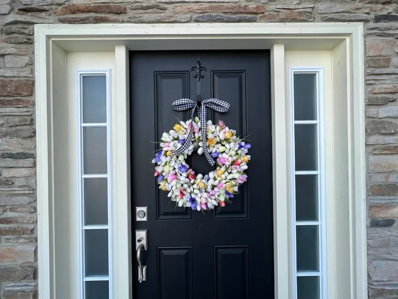 Happy Easter Tulip Wreath