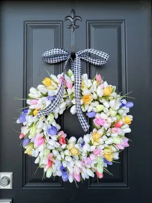 Happy Easter Tulip Wreath