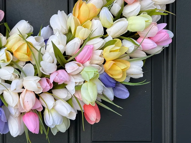 Happy Easter Tulip Wreath