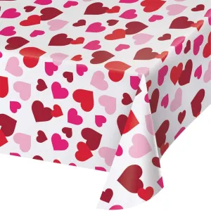 Happy Hearts Plastic Tablecover