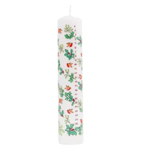 Holly and Ivy Advent Pillar Candle