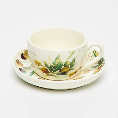 Home Centre Malvina Printed Tea Set - 1 Cup and 1 Saucer - Beige