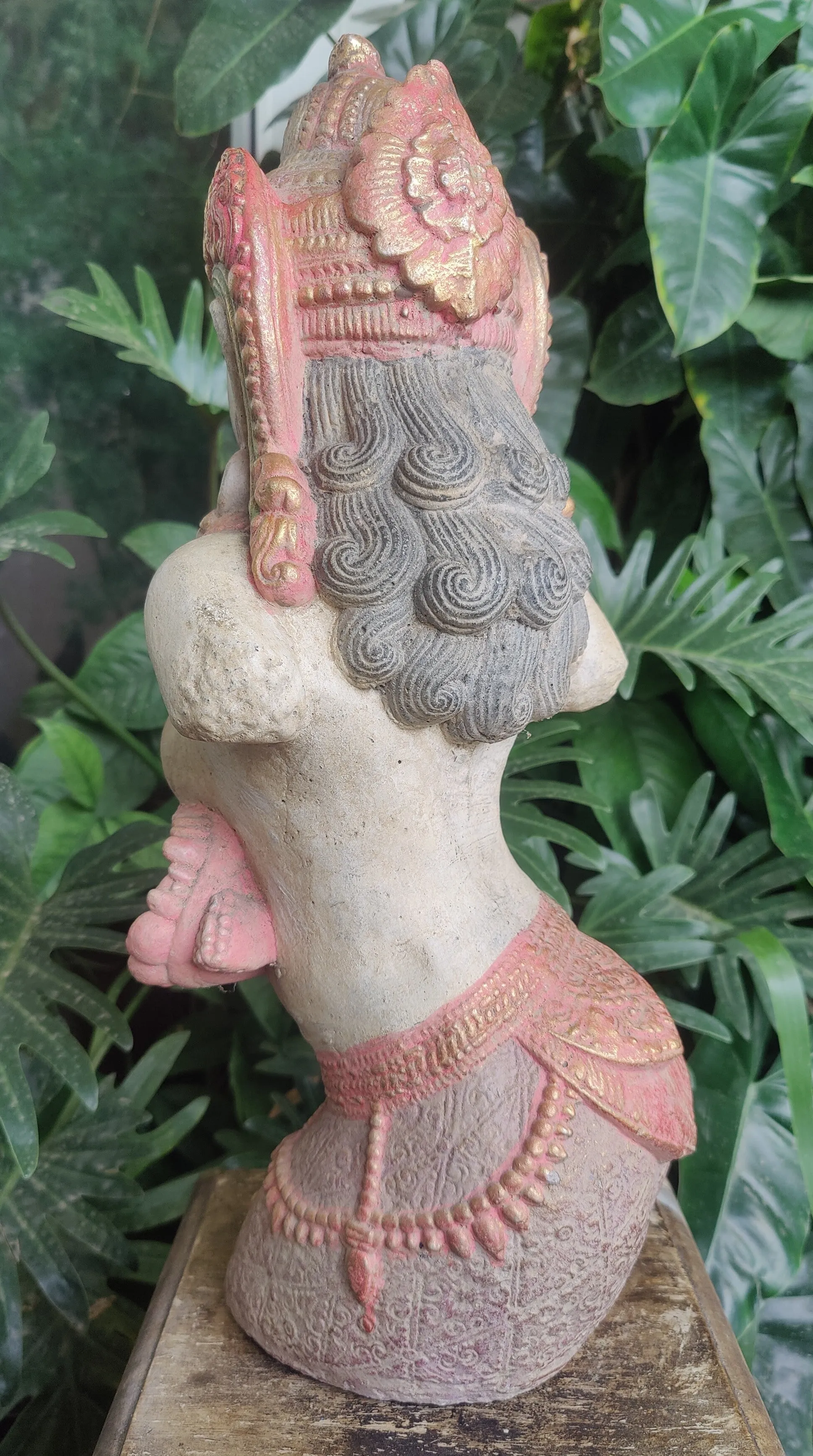Home Decor: Table - Outdoor Statue. Exquisite Stone Sculpture of Apsara, The Dancing Celestial.