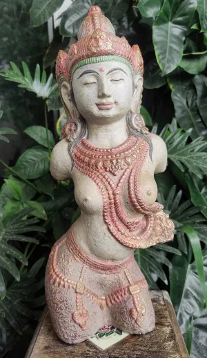 Home Decor: Table - Outdoor Statue. Exquisite Stone Sculpture of Apsara, The Dancing Celestial.