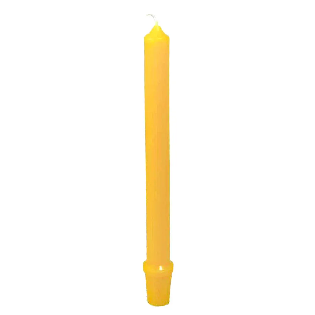 Honey Candles - 9 Inch Natural Beeswax Candlestick with Base (single)