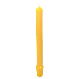 Honey Candles - 9 Inch Natural Beeswax Candlestick with Base (single)