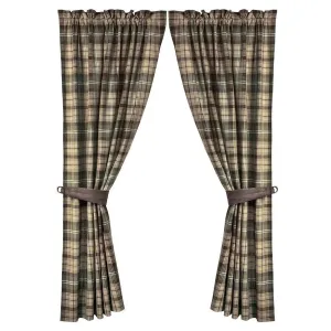 Huntsman Curtains w/ Brown, Cream & Green Plaid
