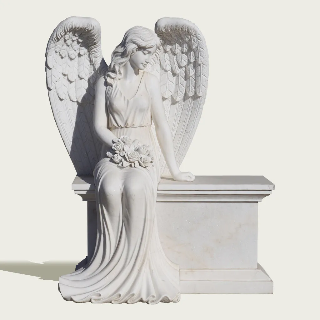 In Stock Garden Memorial Angel Statue - A Peaceful Tribute of Remembrance FM-055