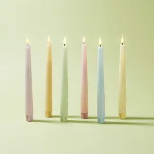 Infinity Wick Pastel Distressed 9" Taper Candles, Multipack, Set of 6