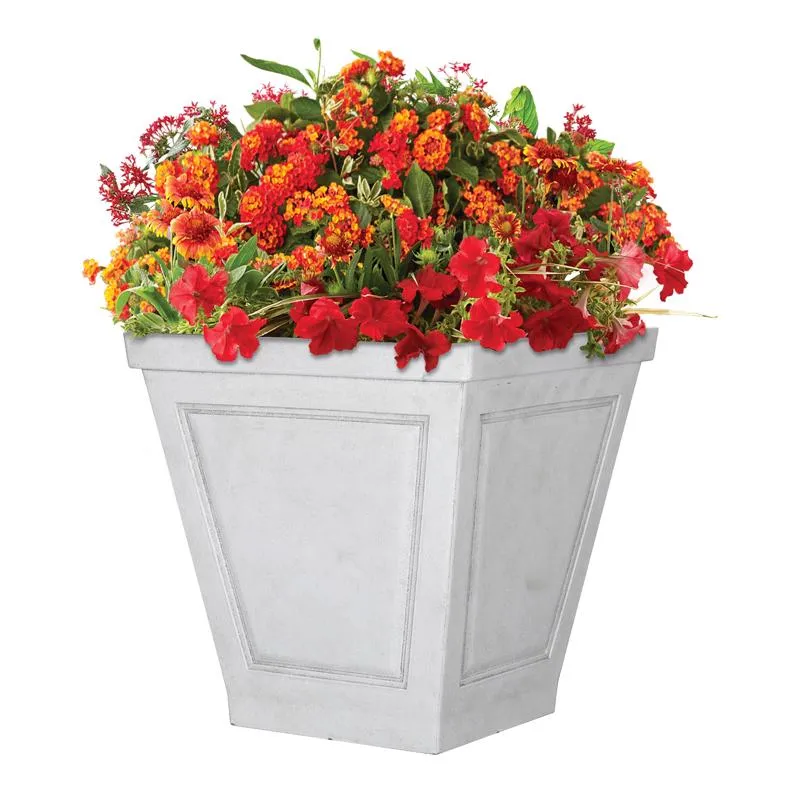 L&G Solutions 16.7 in. H X 16 in. D Polyresin New England Planter White