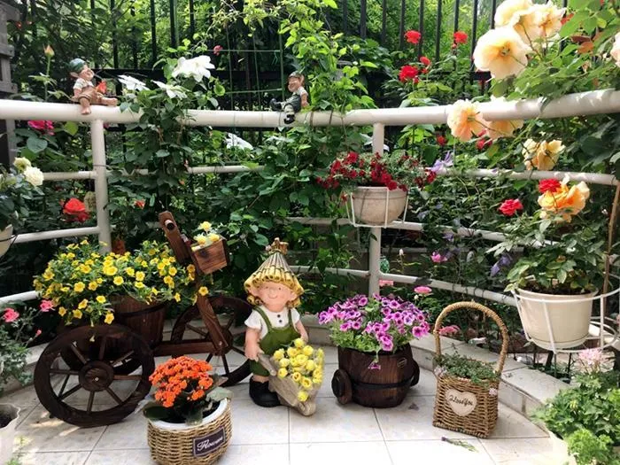 Large Boy Cart and Girl Carry Basket Statues, Flower Pot, Garden Courtyard Ornament, Gardening Ideas, House Warming Gift