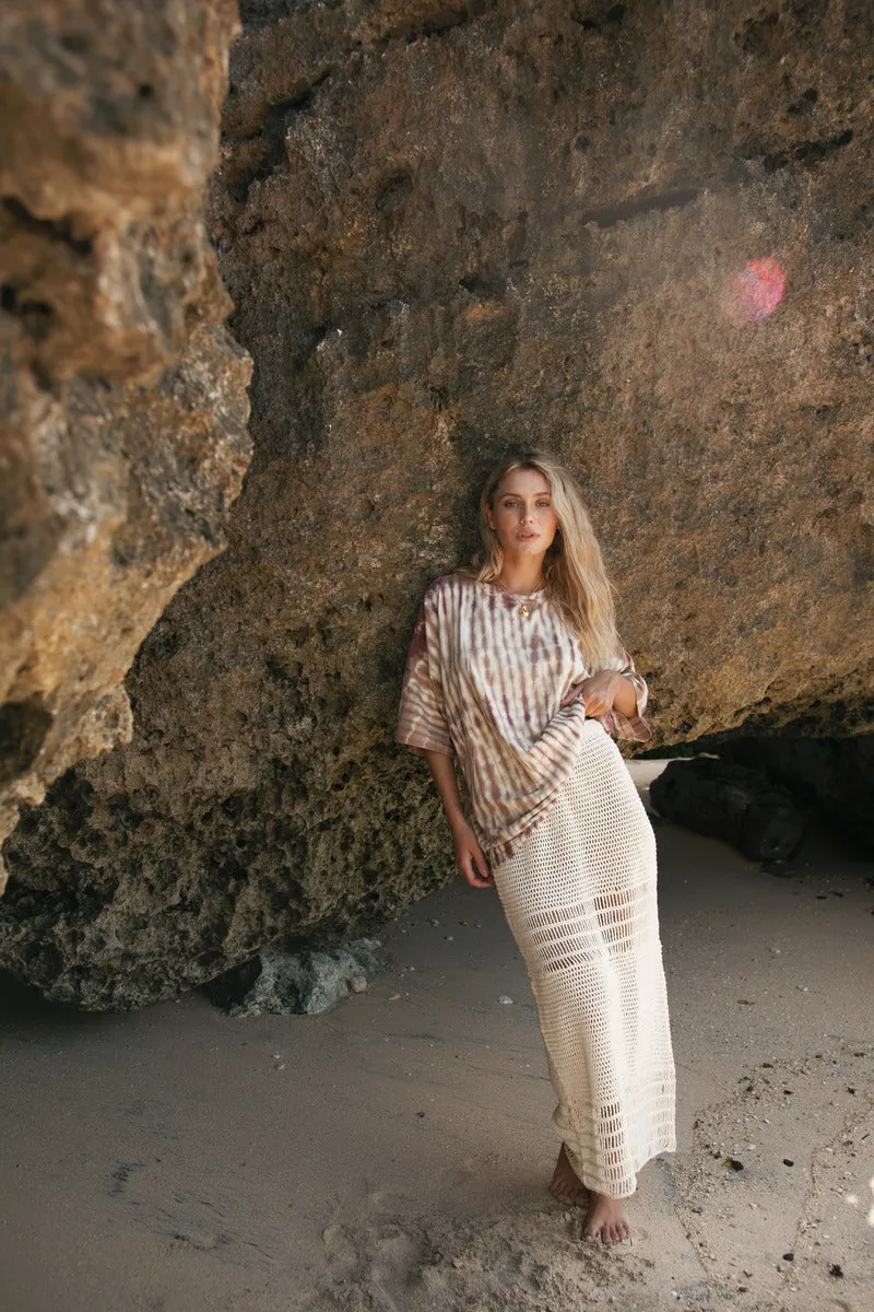 LET IT FLOW CROCHET SKIRT - OFF WHITE