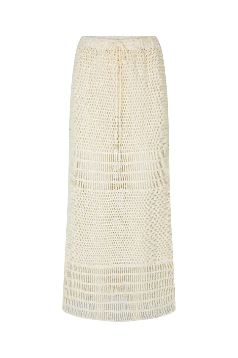 LET IT FLOW CROCHET SKIRT - OFF WHITE