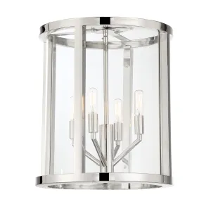Libby Langdon Devon 4 Light Polished Nickel Semi Flush Mount