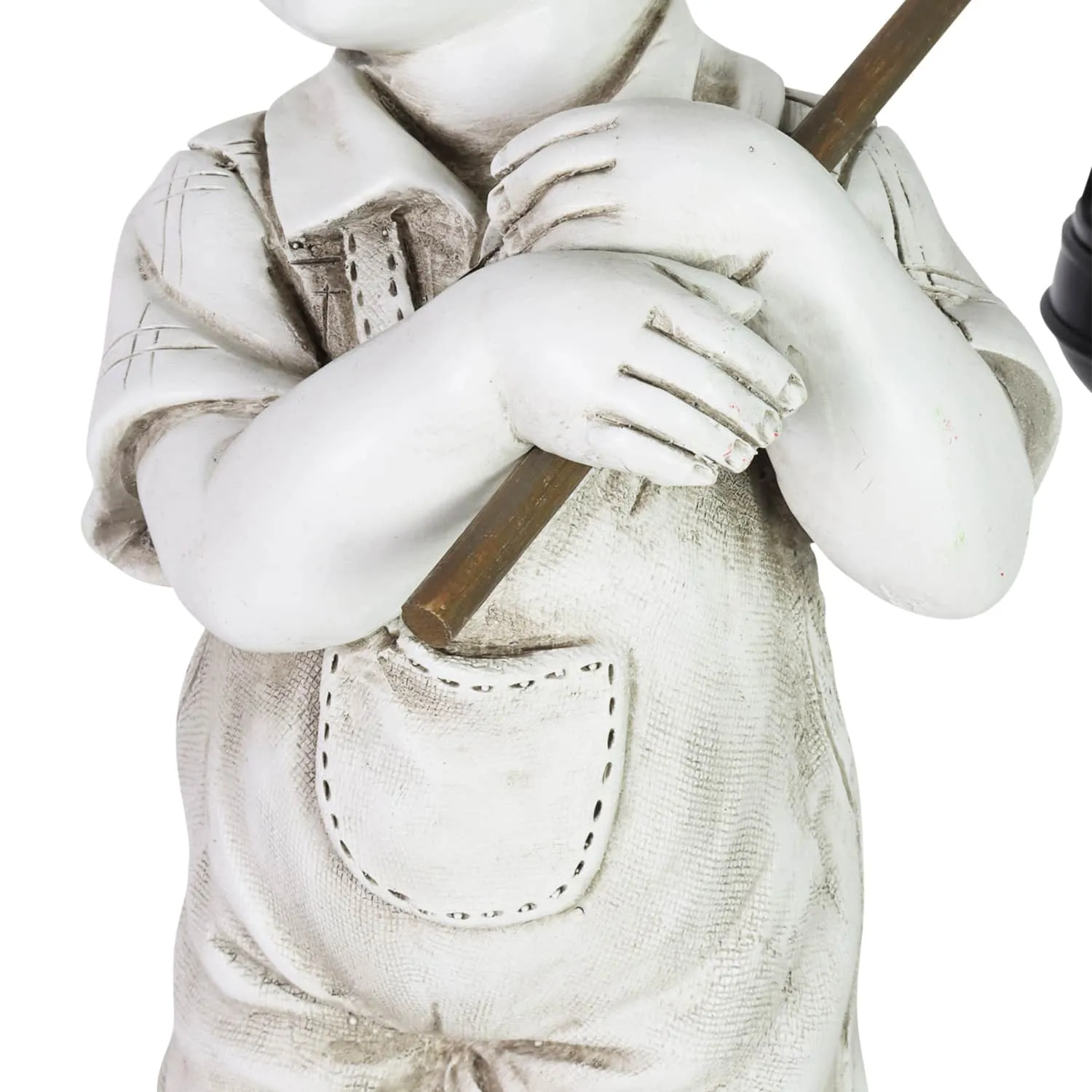 Little Boy Garden Statue with Solar Lantern, 17 Inches