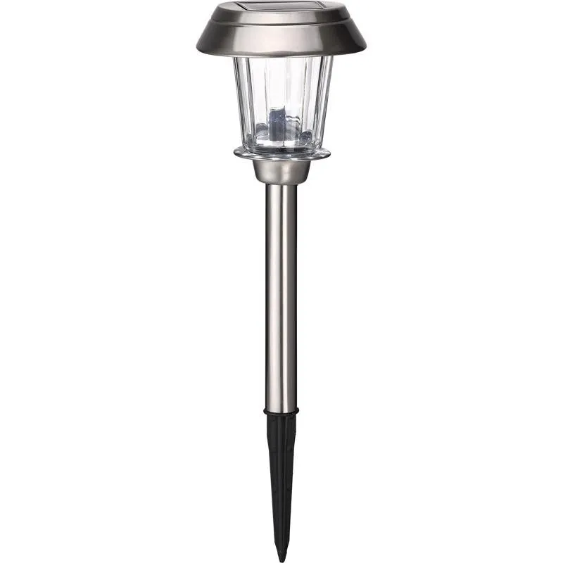 Living Accents Brushed Nickel Solar Powered 0.2 W LED Pathway Light 1 pk