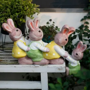 Lovely Rabbits Statues, Cute Rabbits in the Garden, Animal Resin Statue for Garden Ornament, Outdoor Decoration Ideas, Garden Ideas