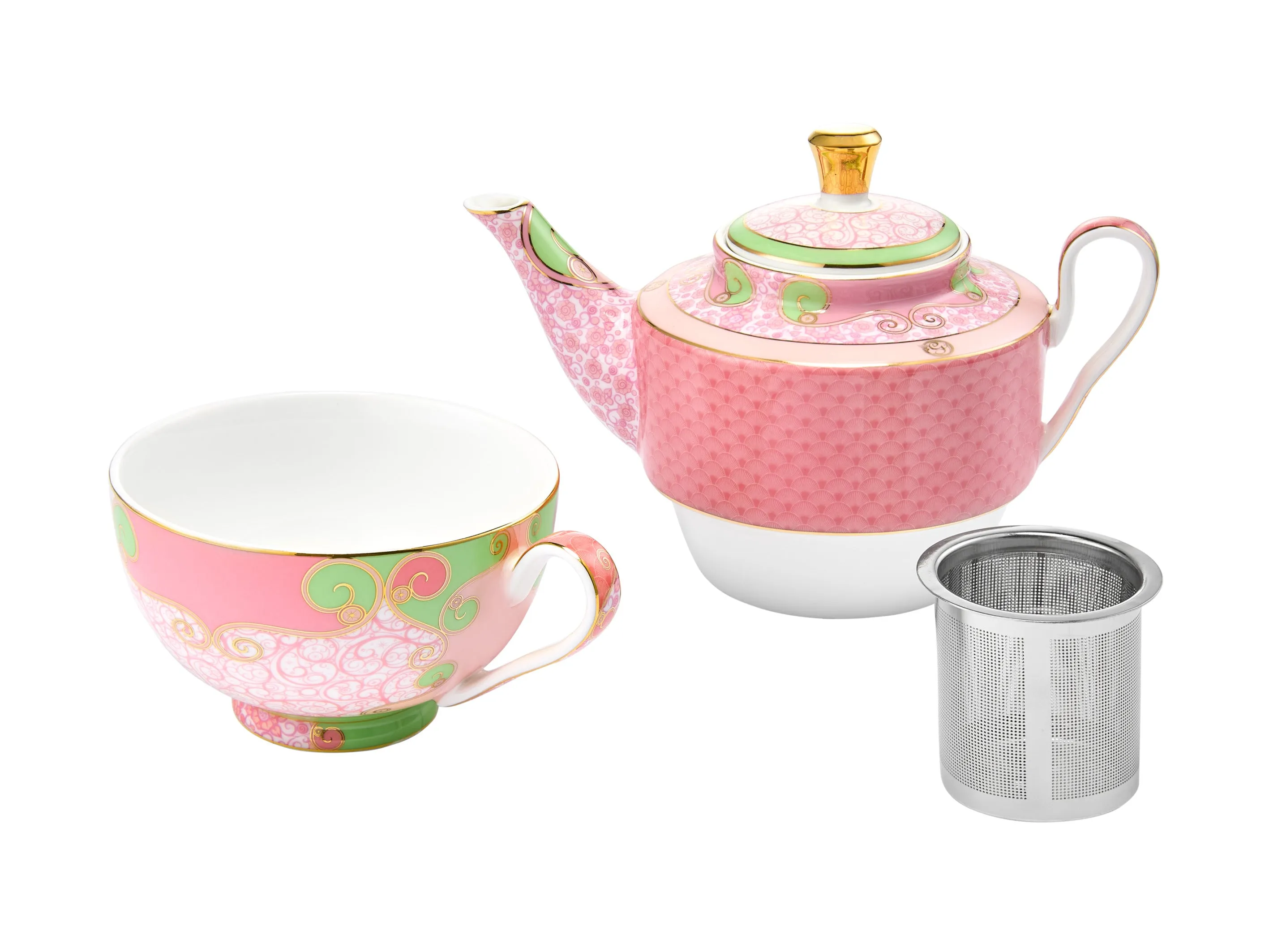 Maxwell & Williams Wicked Pink Goes Good With Green Tea for One With Infuser 380ml - Glinda