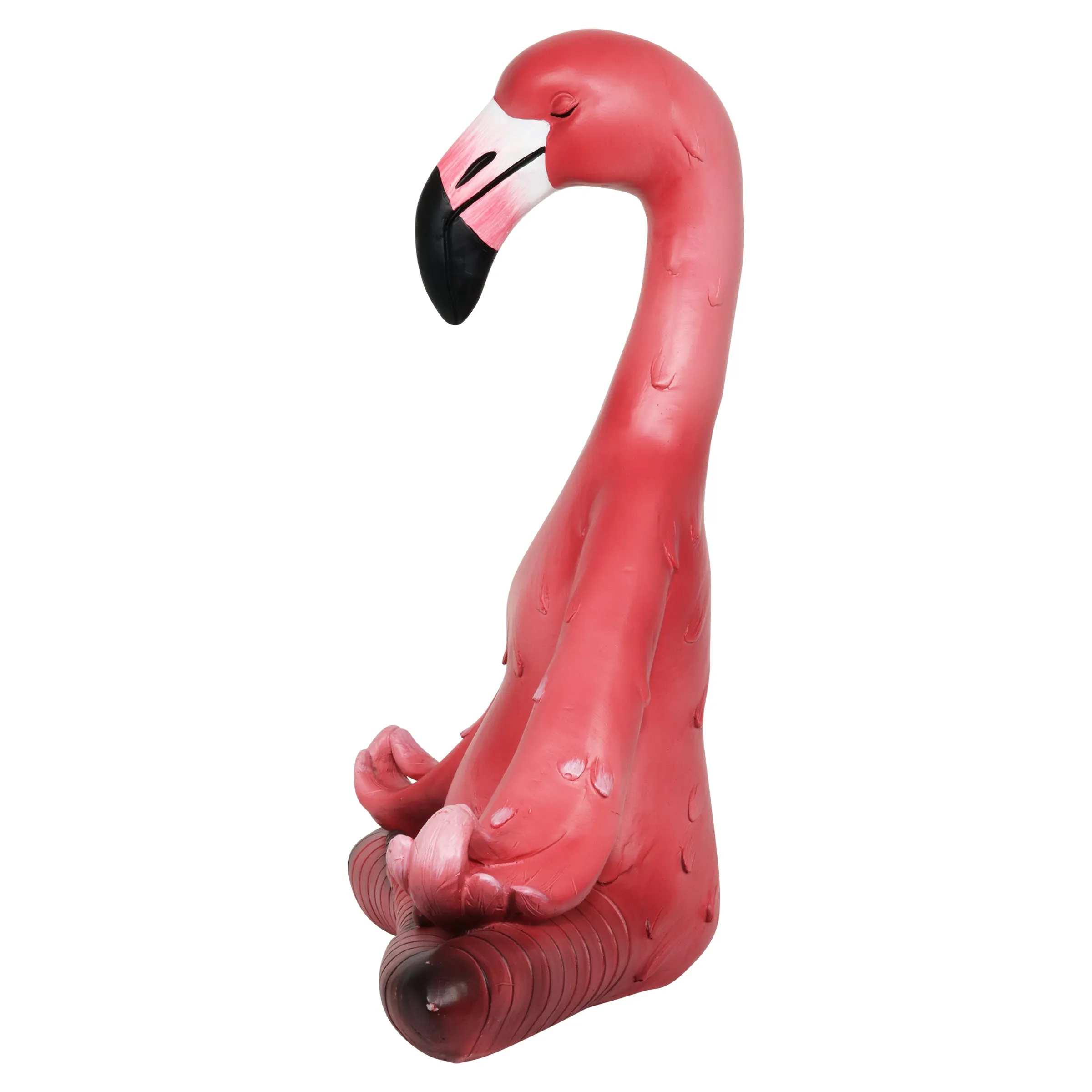 Meditating Yoga Flamingo in Lotus Pose Garden Statue, 16 Inch