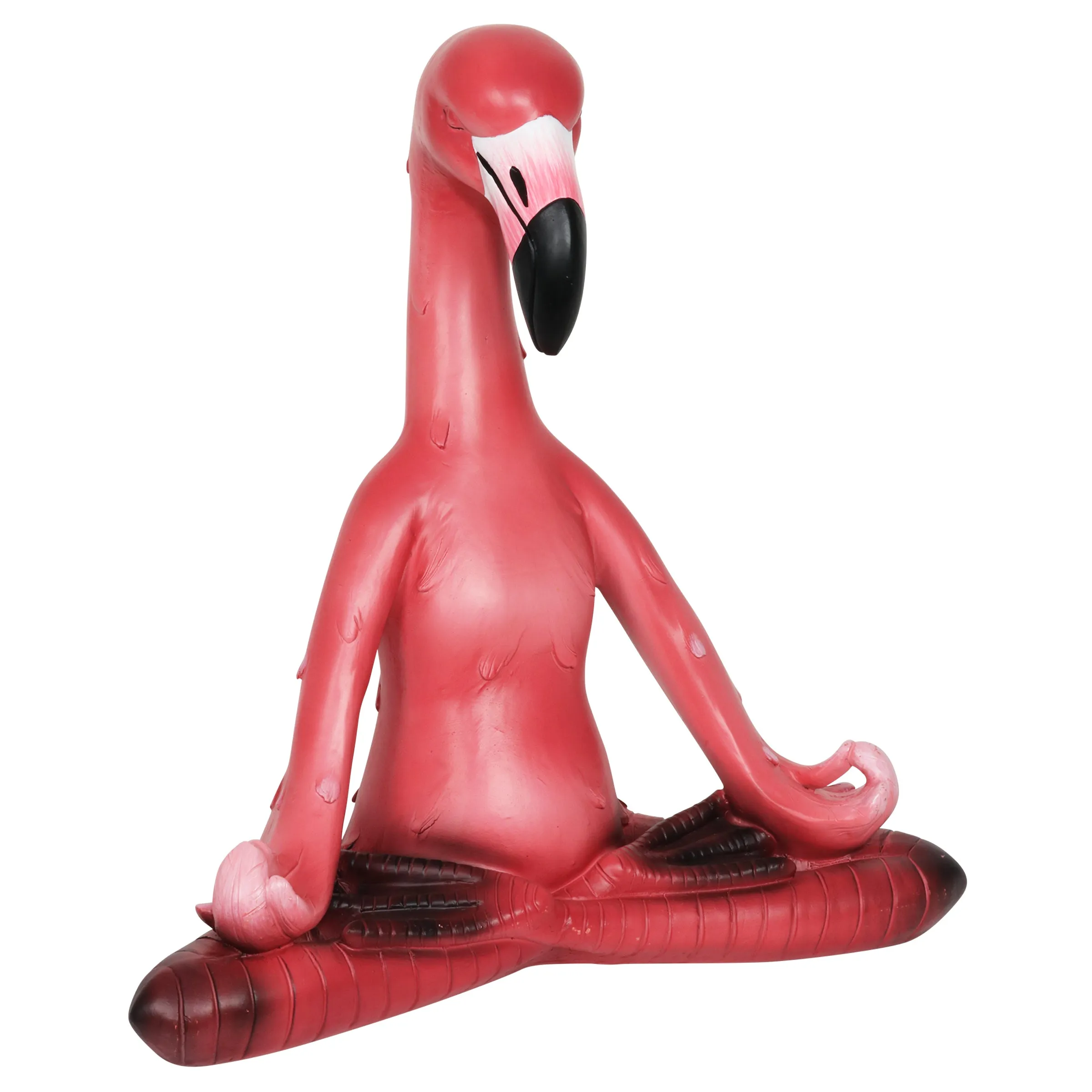 Meditating Yoga Flamingo in Lotus Pose Garden Statue, 16 Inch
