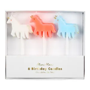 Meri Meri Candles Unicorn S/6