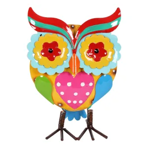 Metal Painted Owl Decor, 10 Inch