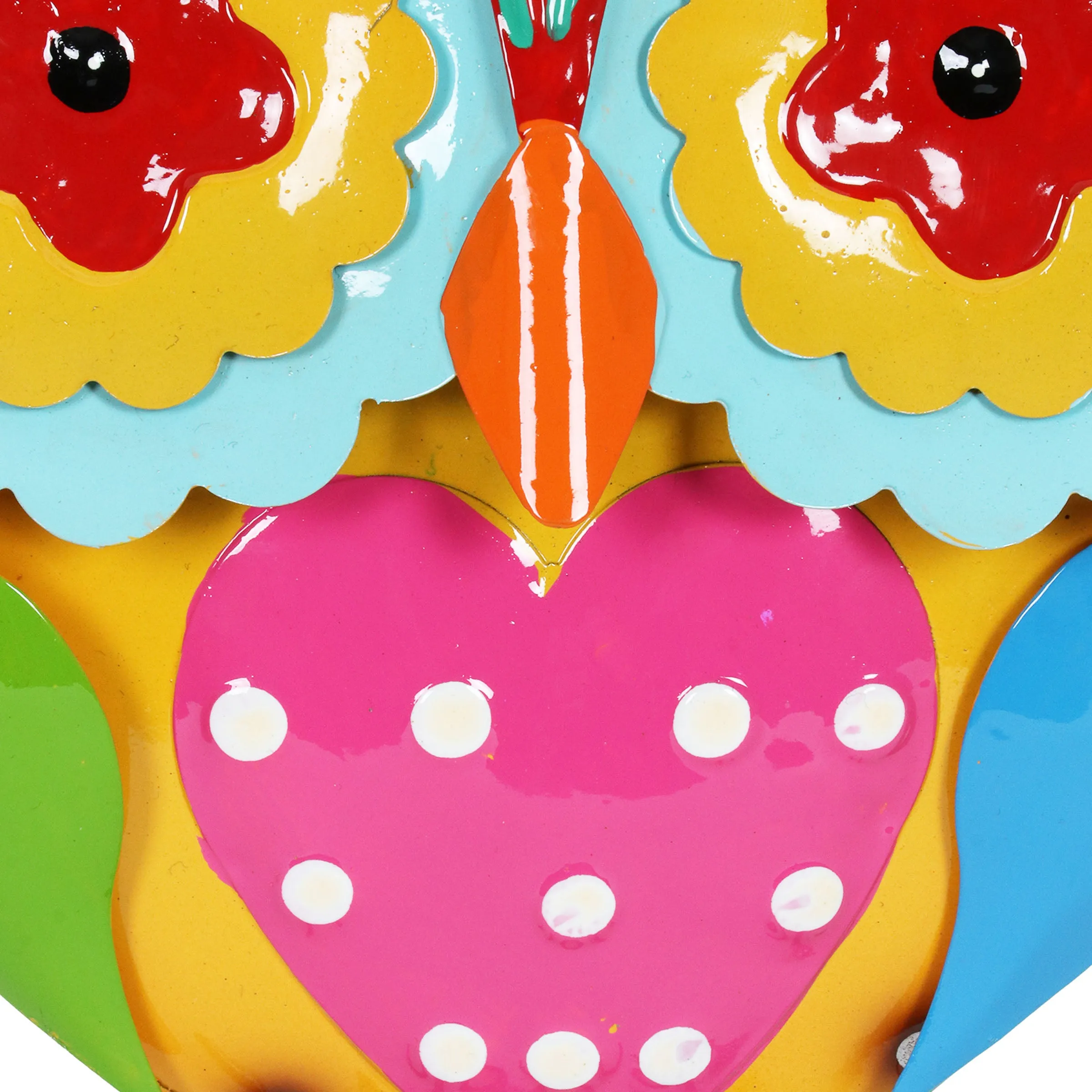 Metal Painted Owl Decor, 10 Inch