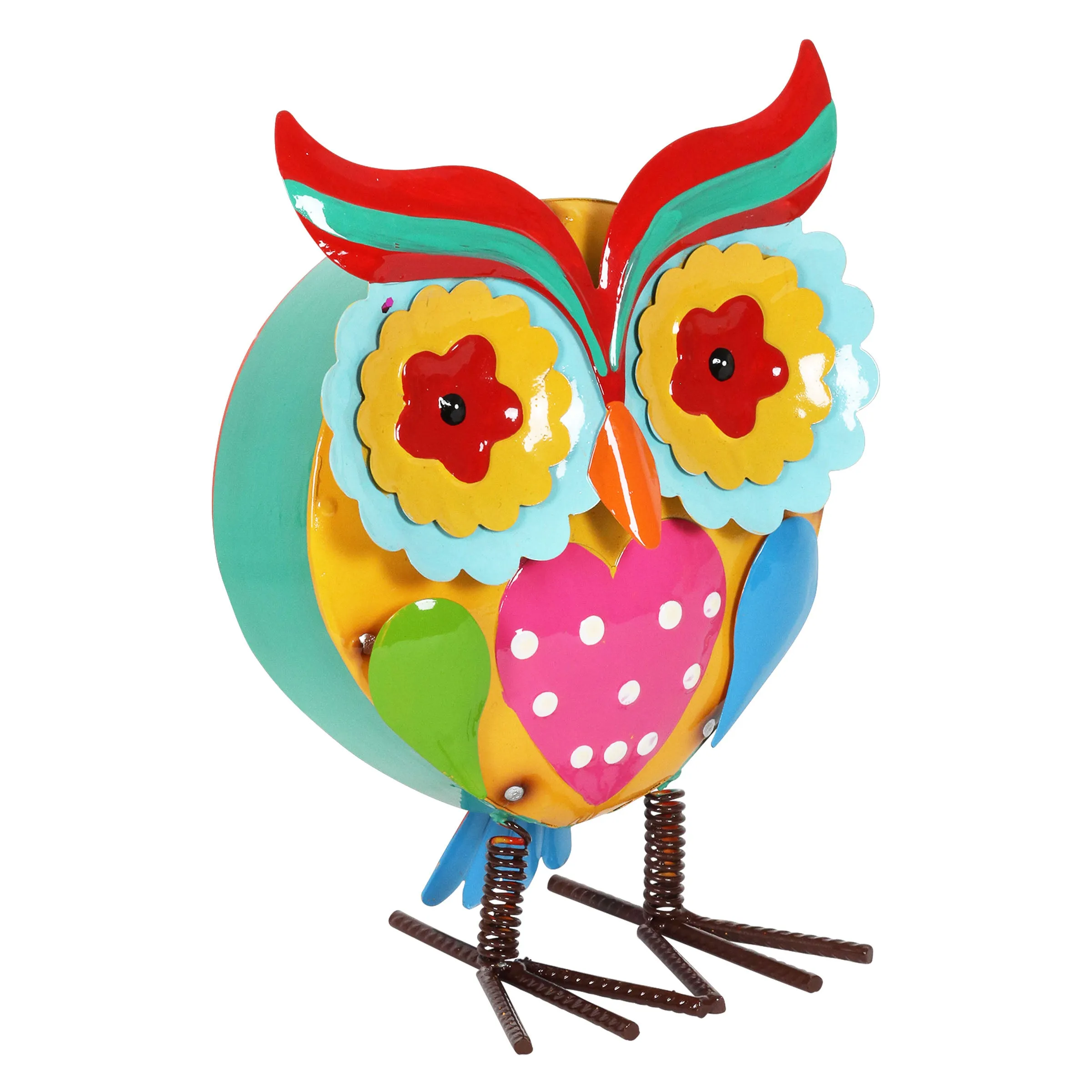 Metal Painted Owl Decor, 10 Inch