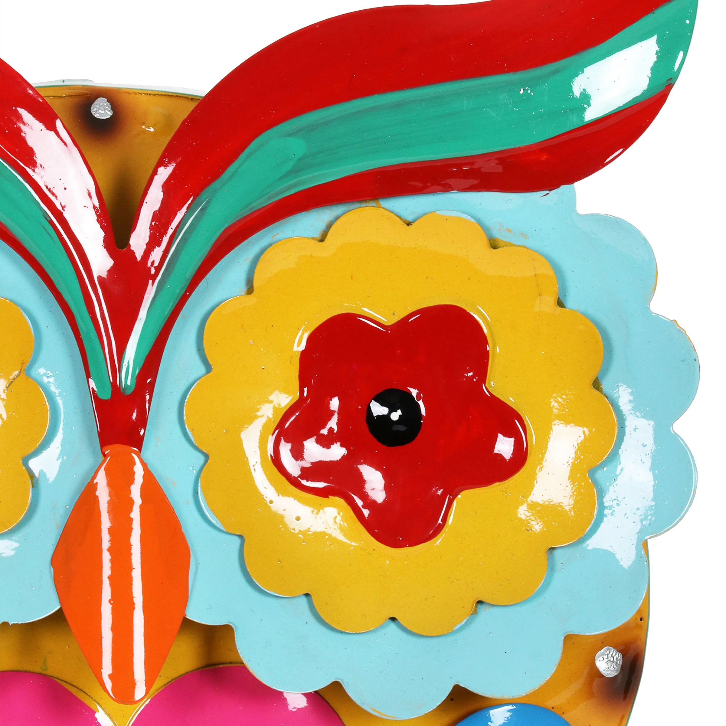 Metal Painted Owl Decor, 10 Inch