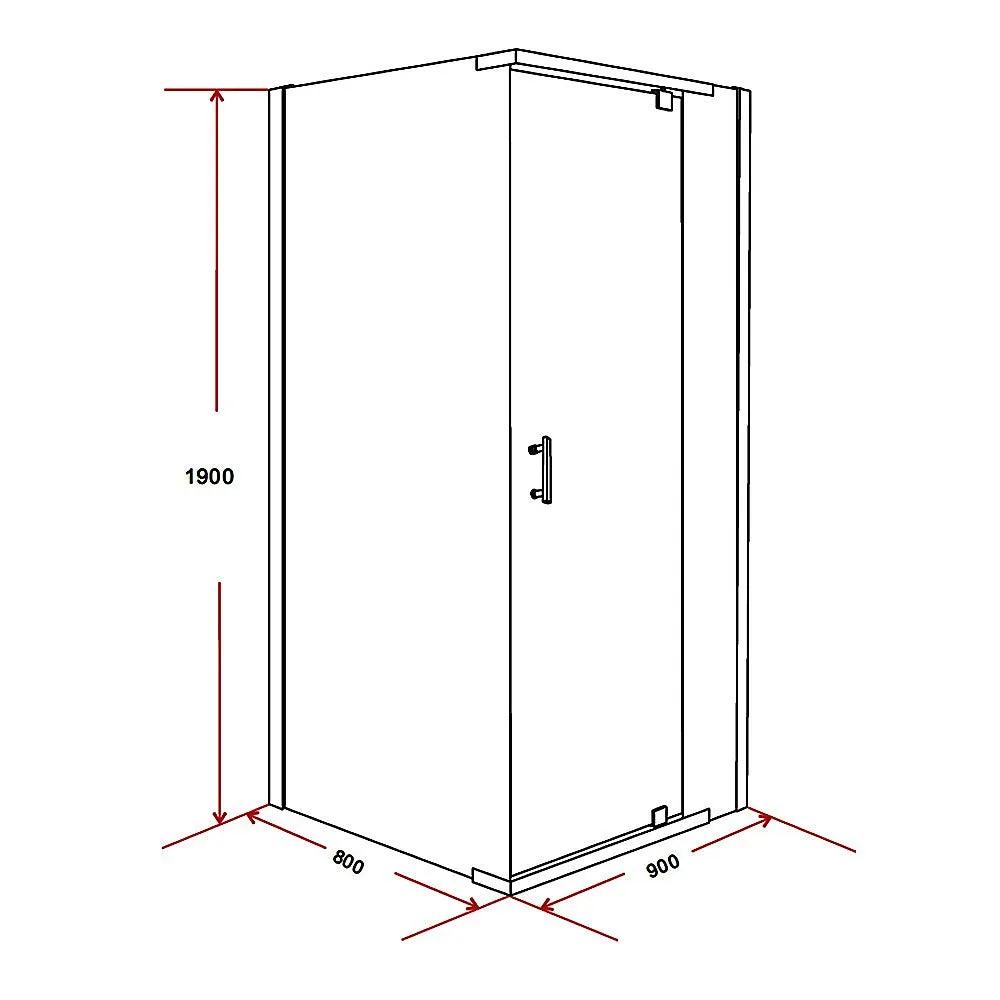 Metal Pivot Shower Screen, Black Frame, 8mm Safety Glass by Della Francesca