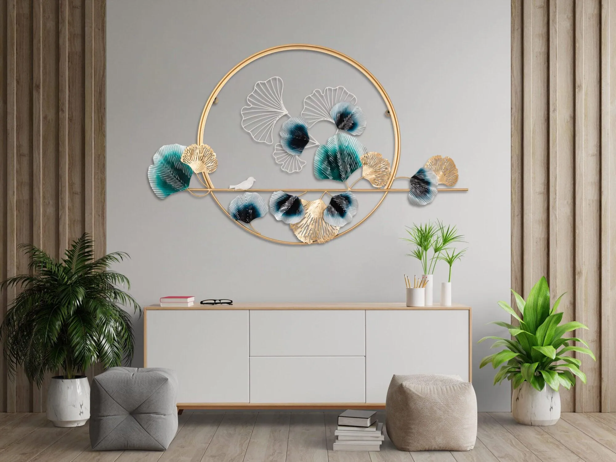 Modern Bird Leave Wall Art