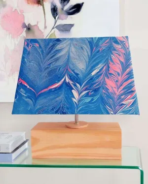 Modern Colorful Marbling Wooden Table Lamp