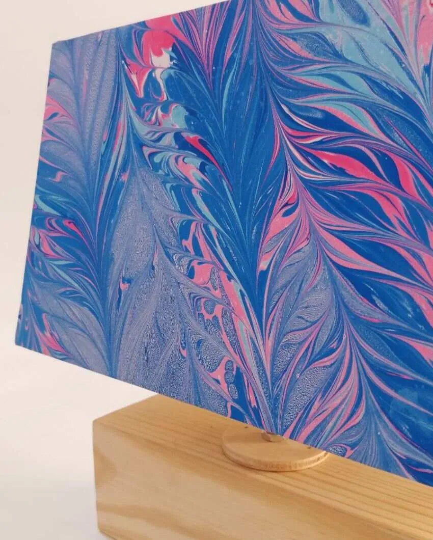 Modern Colorful Marbling Wooden Table Lamp