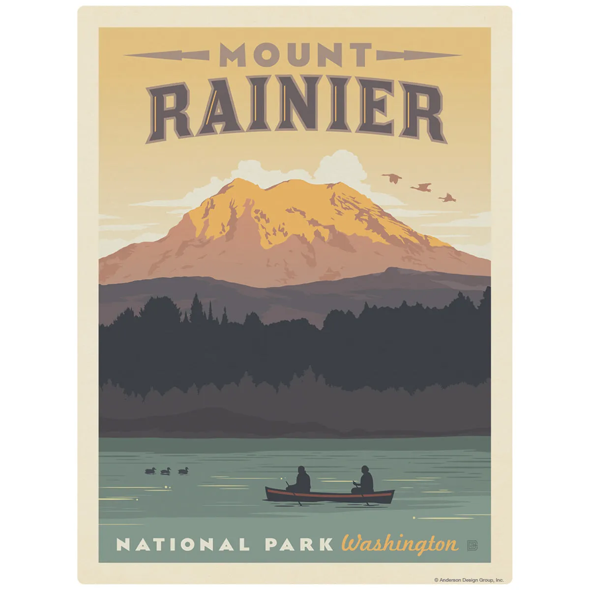 Mount Rainier National Park Washington Canoe Decal