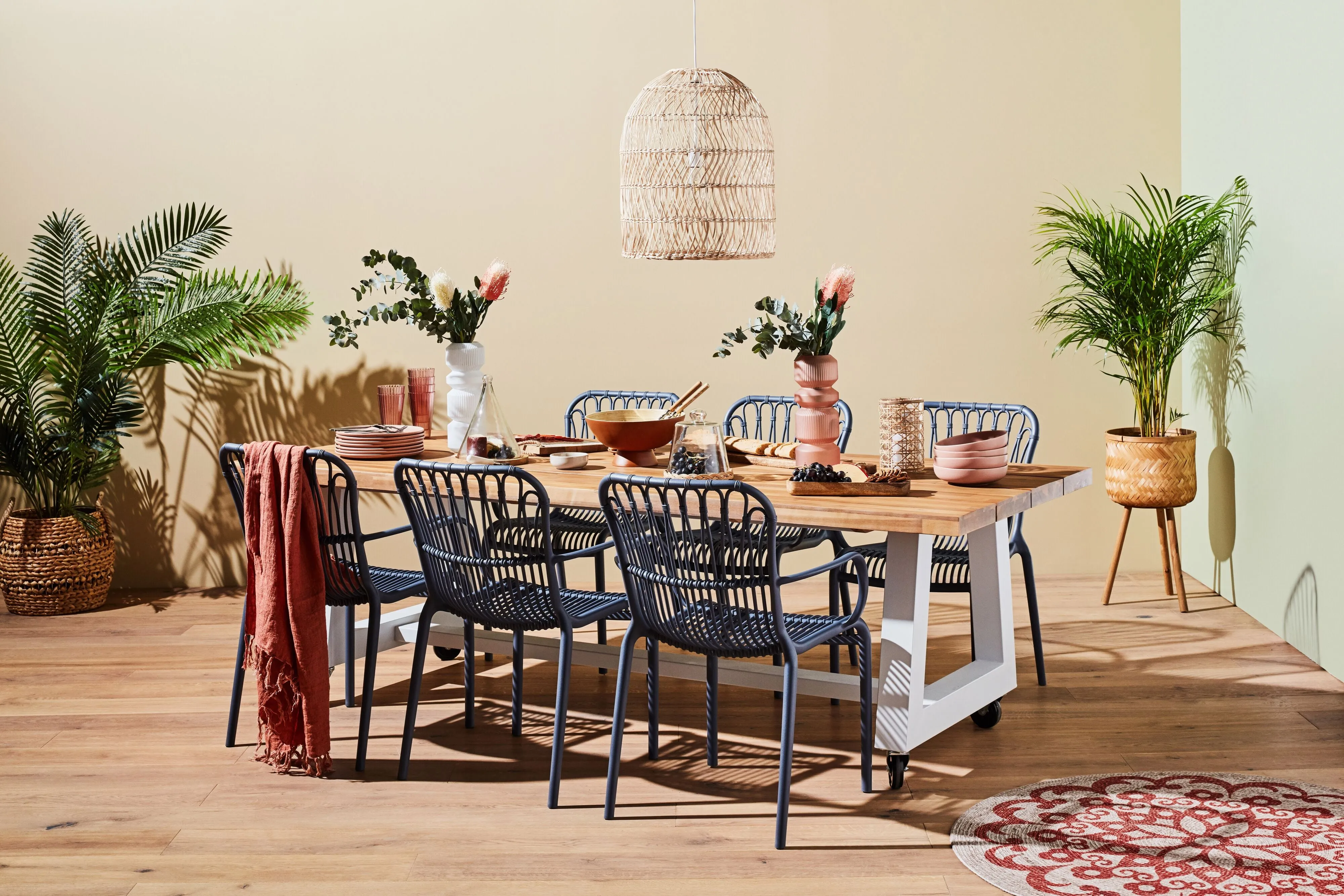 Naia Rattan Dome Pendant 56x51x51cm