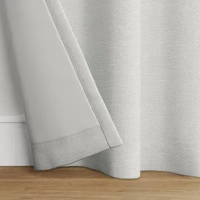 New - 1pc 50"x84" Blackout Textural Overlay Window Curtain Panel Light Gray -