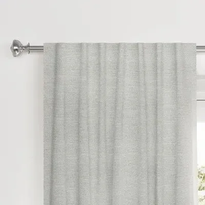 New - 1pc 50"x84" Blackout Textural Overlay Window Curtain Panel Light Gray -