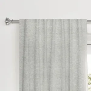New - 1pc 50"x84" Blackout Textural Overlay Window Curtain Panel Light Gray -